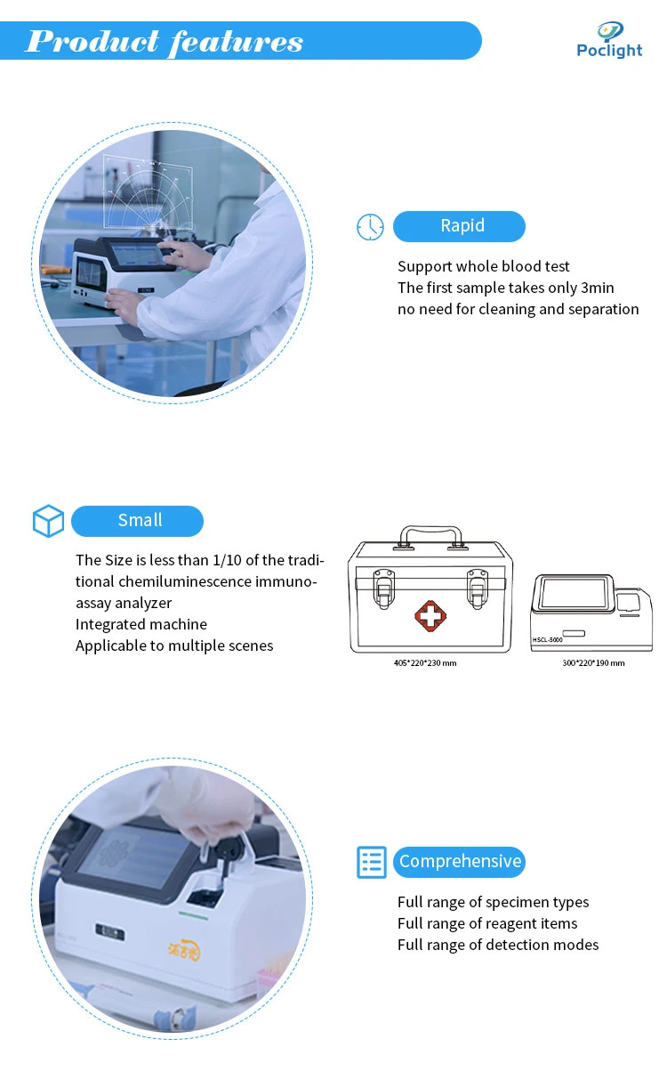 Poct Hscl-5000 Clinical Analytical Instruments Clia Analyzer with All Tests