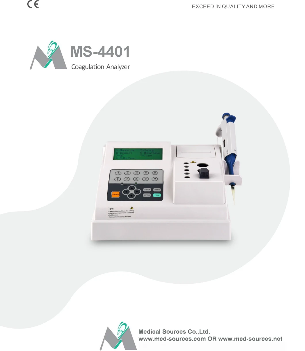 4 Channels Semi Auto Blood Coagulometer Coagulation Analyzer